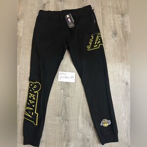 Pro Standard NBA Los Angeles Lakers Stacked Logo 2XL Black Sweatpants BLL452614